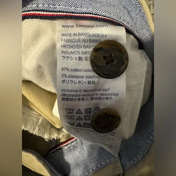 Tommy Hilfiger men’s pants khaki 38/30 custom fit - Picture 3 of 4
